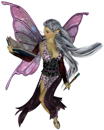 Fee mit Zauberbuch (Deko)